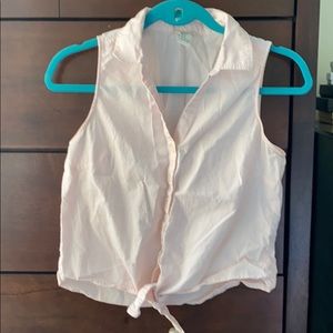 Forever 21 Pink Sleeveless Button Down Top